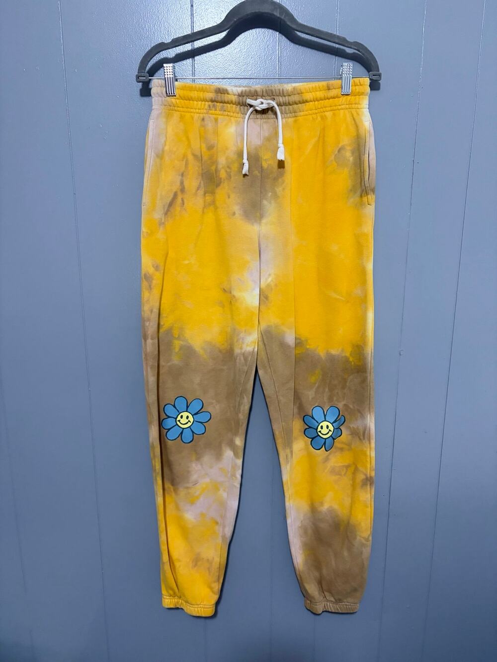 Urban Outfitters Out From Under Yellow Tie Dye Flower Jogger Sweatpants M